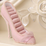 Pink Resin High-heel Shoes Ring Display Stand - 8 Slots