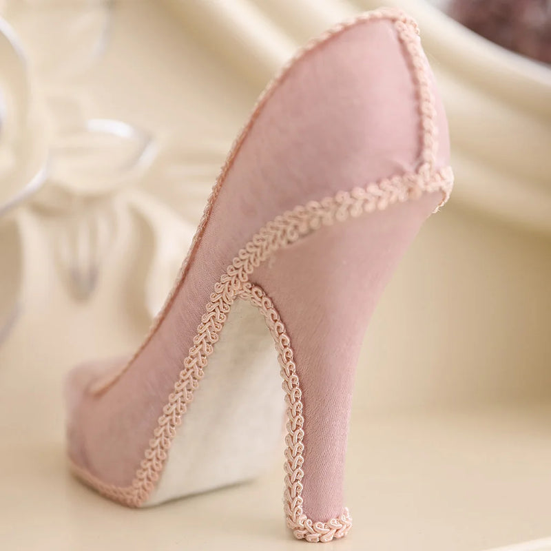 Pink Resin High-heel Shoes Ring Display Stand - 8 Slots