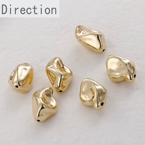 Resin Stone Irregular Shaped Straight Hole Golden Earrings Necklace Accessory