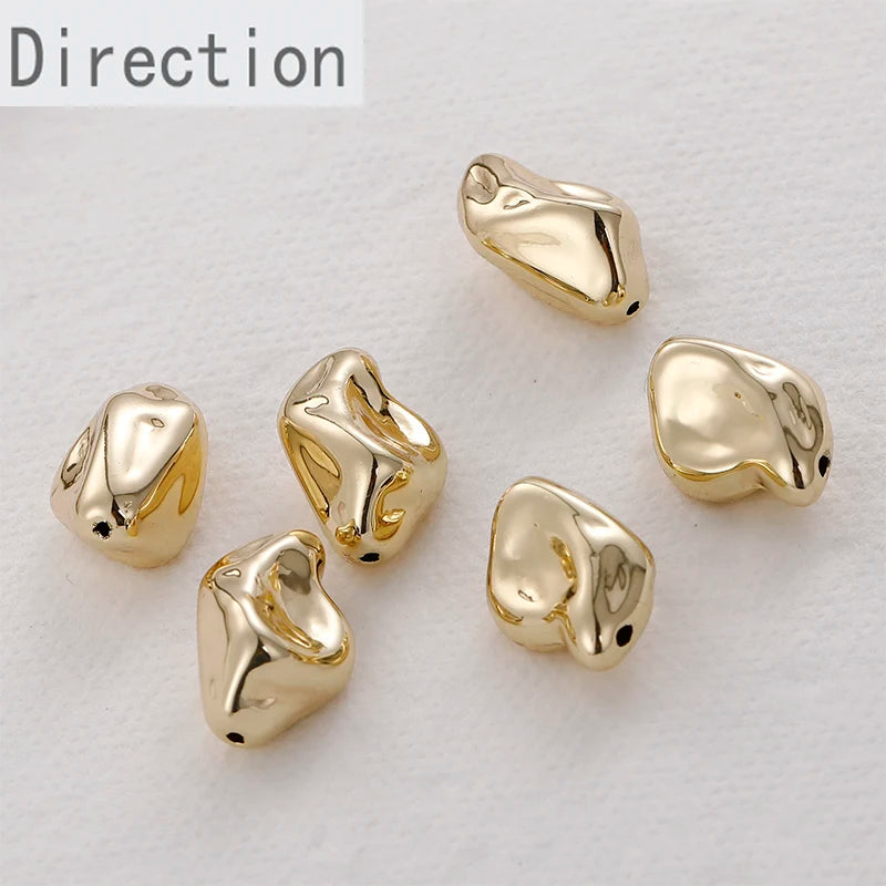 Resin Stone Irregular Shaped Straight Hole Golden Earrings Necklace Accessory