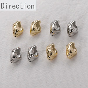 Resin Stone Irregular Shaped Straight Hole Golden Earrings Necklace Accessory