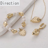 Resin Stone Irregular Shaped Straight Hole Golden Earrings Necklace Accessory