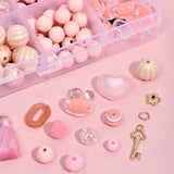 Pink Rabbit Spacer Beads Round Heart Loose Beads DIY Bracelets Jewelry Kit