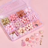 Pink Rabbit Spacer Beads Round Heart Loose Beads DIY Bracelets Jewelry Kit