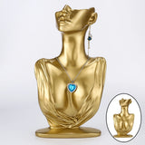 Resin Jewelry Display Stand Head Bust Holder Organizer Shop Gift