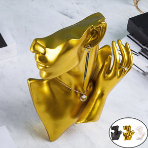 Resin Jewelry Mannequin Bust Display for Necklace Earring Women Girls