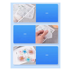 12 PCS Earring Resin Molds Silicone With Hole, Jewelry Casting Molds