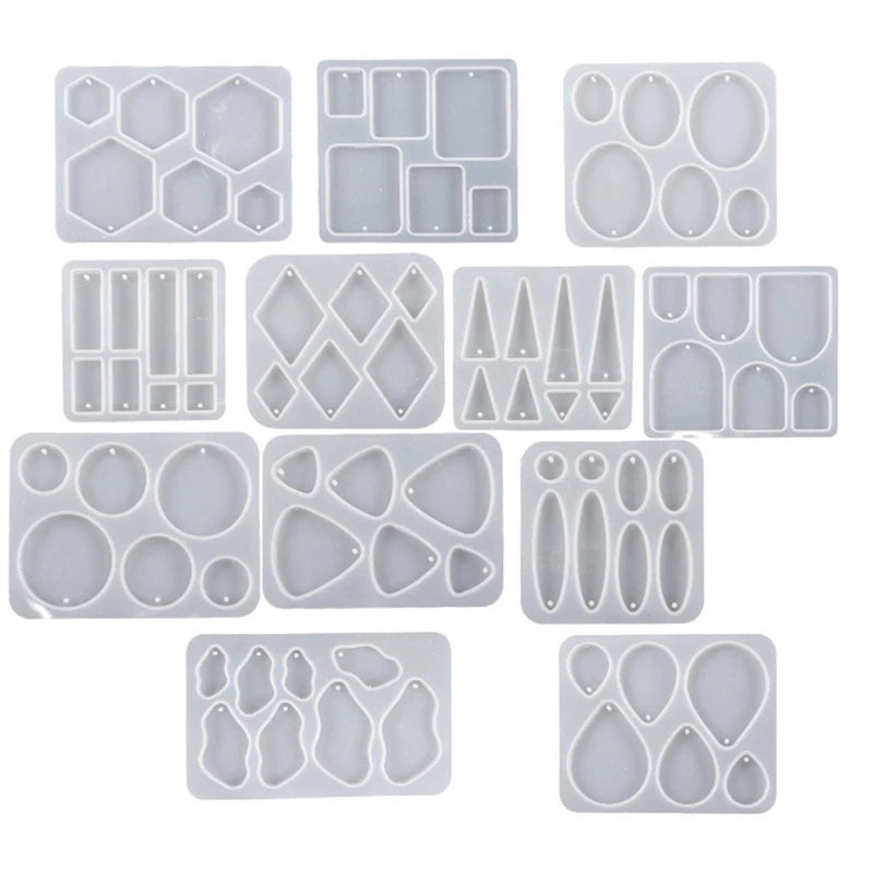 12 PCS Earring Resin Molds Silicone Jewelry Casting Molds