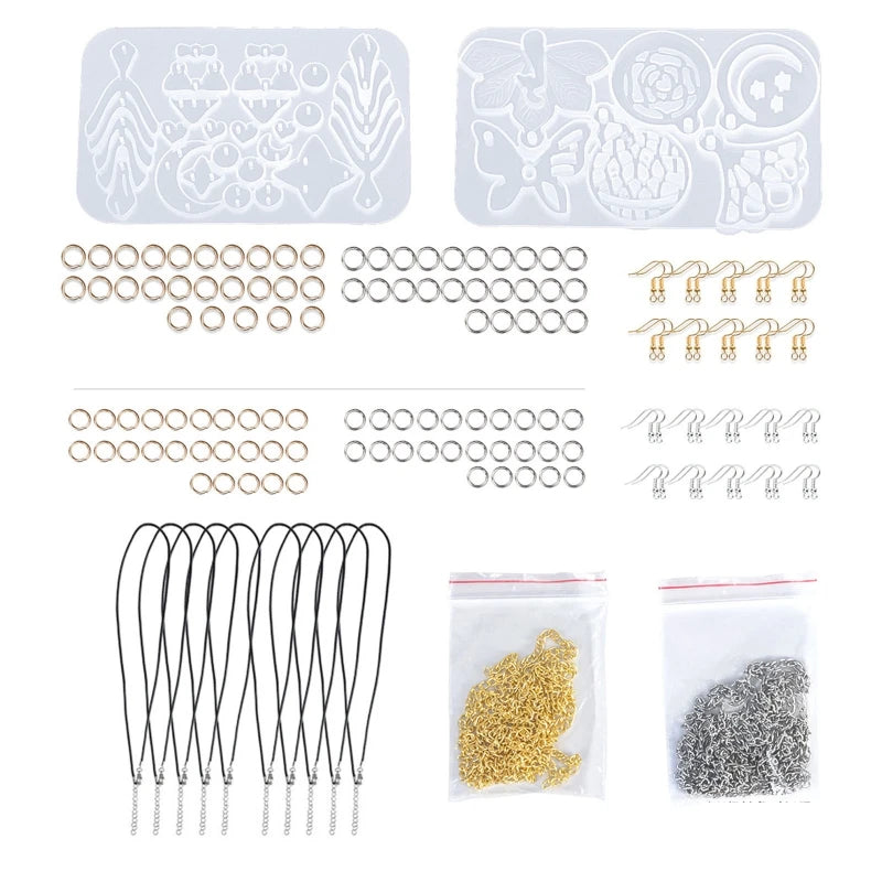 Resin Jewelry Molds Kit Earring Resin Silicone Molds Epoxy Resin Pendant Mould