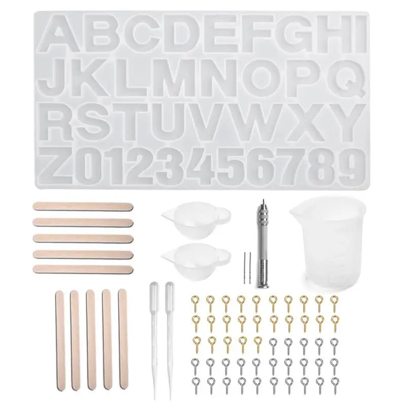 Alphabet Letter Resin Molds Set for Necklace Making