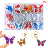 Alphanumeric Butterfly Skeleton Round Keychain Silicone Mold DIY Pendant Jewelry