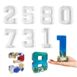 6 Inch 3D Silicone Number Molds 0-9 for Epoxy Casting Home Decor