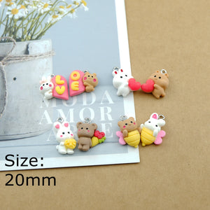 Resin Bear Bee Charms for Jewelry Making DIY Crafts