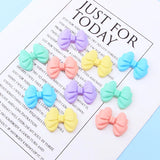 Resin Macaroon Bow Cabochons 10pcs Colorful Charms for Phone Cases