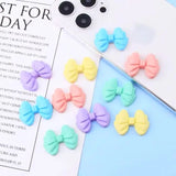 Resin Macaroon Bow Cabochons 10pcs Colorful Charms for Phone Cases