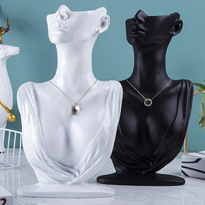 Resin Mannequin Necklace Earring Jewelry Display Stand Organizer Bust