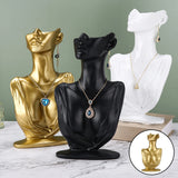 Resin Mannequin Necklace Earring Jewelry Display Stand Organizer Bust