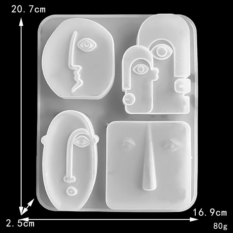 Abstract Face Silicone Mold DIY Portrait Candle Mold