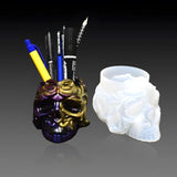Skull Decor Resin Mold for Makeup Brush Holder
