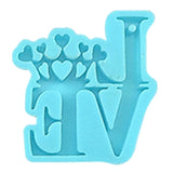 Love Word Resin Mold Diamond Crown Pendant Jewelry Crafting Tool