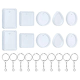 20 Pcs Silicone Resin Earring Jewelry Casting Molds with Keychain Rings