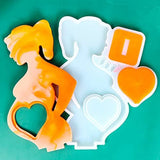 Large Silicone Photo Frame Resin Mould, Pregnant Mother Shape Epoxy Mould