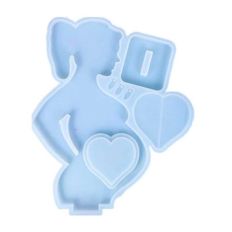 Large Silicone Photo Frame Resin Mould, Pregnant Mother Shape Epoxy Mould