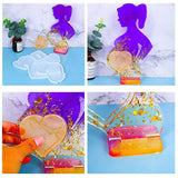 Large Silicone Photo Frame Resin Mould, Pregnant Mother Shape Epoxy Mould