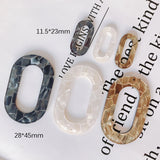 Resin Plastic Oval Pendant Eardrop Diy Necklace Earring Charms 8pcs
