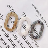 Resin Plastic Oval Pendant Eardrop Diy Necklace Earring Charms 8pcs