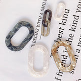 Resin Plastic Oval Pendant Eardrop Diy Necklace Earring Charms 8pcs
