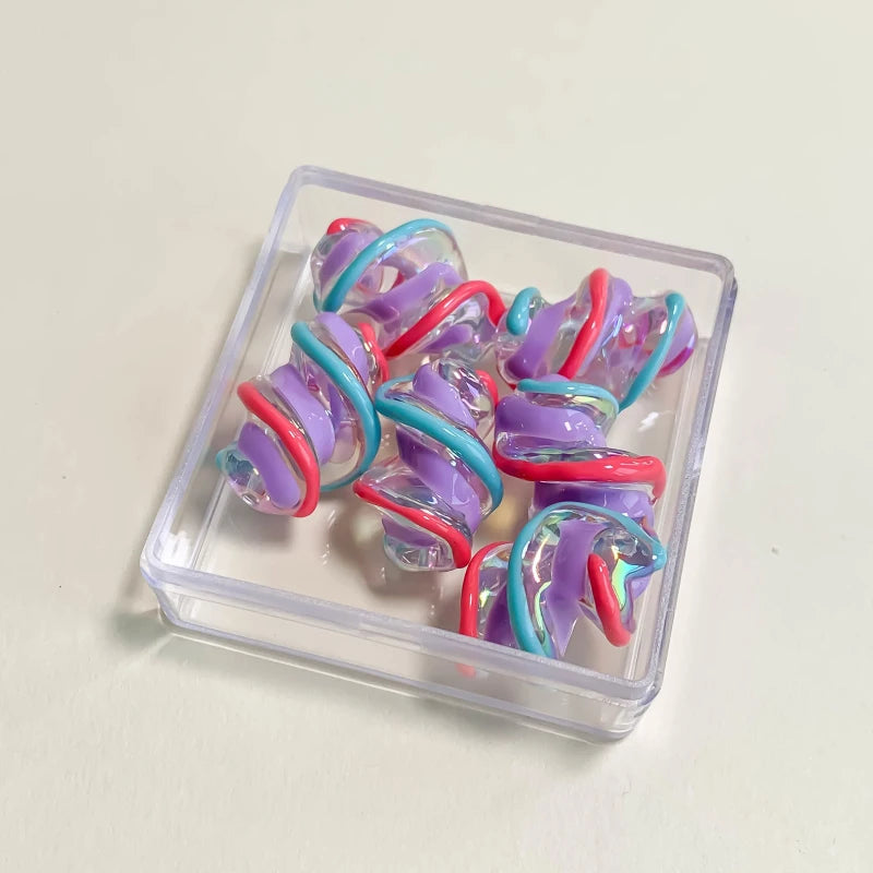 Resin Twist Beads Double Earring Supplies for Jewelry Making
