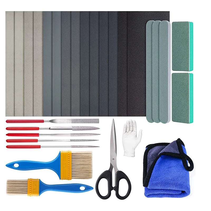 Resin Polishing Kit 33Pc Sandpaper File Set for Epoxy Jewelry