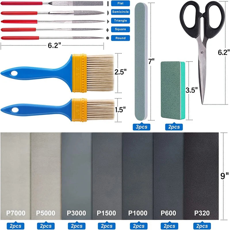 Resin Polishing Kit 33Pc Sandpaper File Epoxy Resin Mold Jewelry Making Supplies