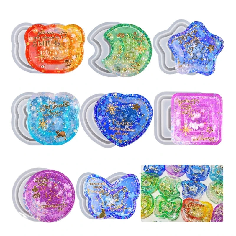 Resin Shaker Molds Quicksand Silicone Molds Epoxy Keychain Molds
