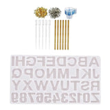 Resin Silicone Alphabet Number with Screw Eye Pin Hooks for Epoxy Crafts