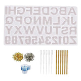 Resin Silicone Alphabet Number with Screw Eye Pin Hooks for Epoxy Crafts