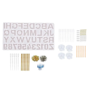 Resin Silicone Alphabet Number with Screw Eye Pin Hooks for Epoxy Crafts