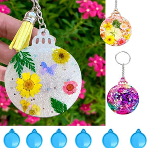 Resin Silicone Circle Keychain Molds Christmas Ornament