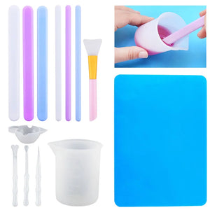 Resin Silicone Stirring Rod&Distribution Measuring Cup Pad Brush