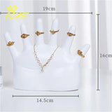 Resin Spray Paint Six Finger Palm Jewelry Rack