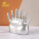 Resin Spray Paint Six Finger Palm Jewelry Rack