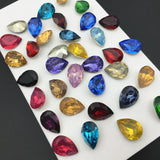 50pcs Resin Rhinestones 13x18,10x14mm Pear Shape Stones for DIY Dress