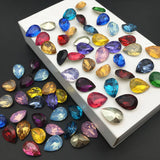 50pcs Resin Rhinestones 13x18,10x14mm Pear Shape Stones for DIY Dress