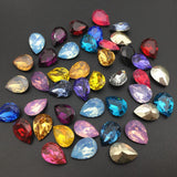 50pcs Resin Rhinestones 13x18,10x14mm Pear Shape Stones for DIY Dress