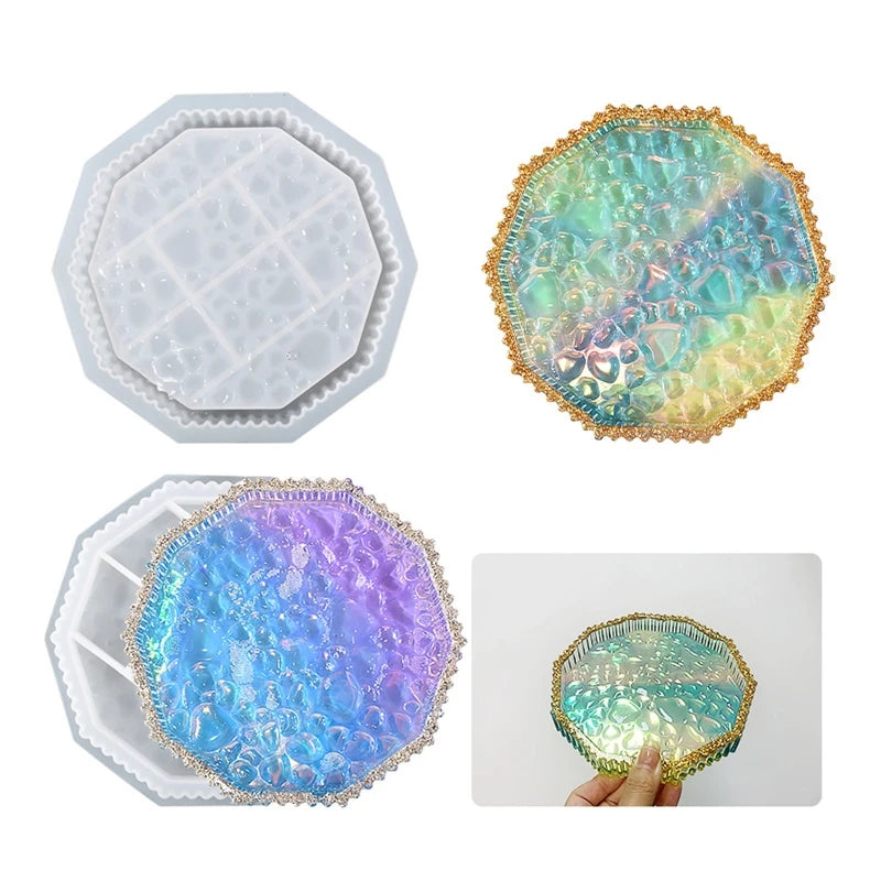 Round Ashtray Mold with Diamond Bottom for Epoxy Casting