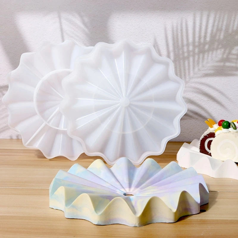 Resin Tray Molds Large Round Fruit Dish Epoxy Mold Home Decoration