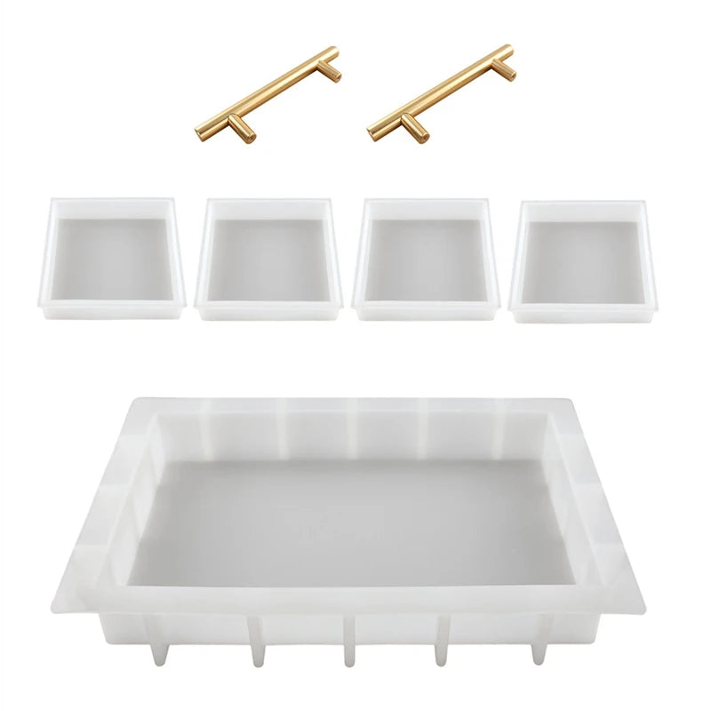 Resin Tray Mould, Rectangular Tray Mould, Square Coaster Mould Set