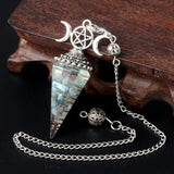 Resin Triple Moon Sun Crystal Pendulum