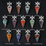 Resin Triple Moon Sun Crystal Pendulum